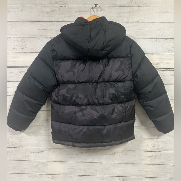 CB Sport Boys Black Puffer Camouflage Print Jacket - Picture 3 of 8